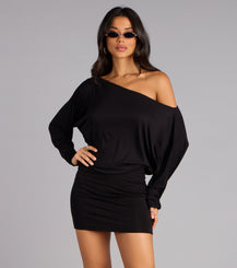 All Yours Off Shoulder Mini Dress Flowy Flirty Everyday Dress Airily