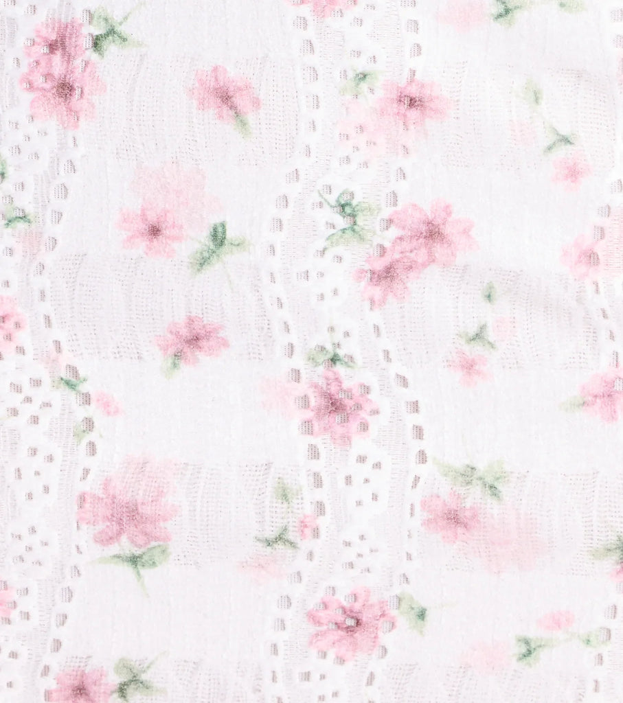 Floral Eyelet Mini Dress V-Neck A-Line Adjustable Straps Airily