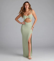Vacation Maxi Dress Sweetheart Neckline Cutout Slit Airily
