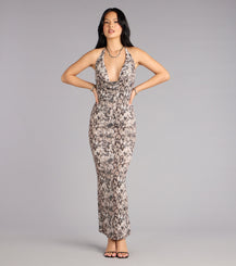 Wild Mirage Snake Sequin Maxi Dress Airily