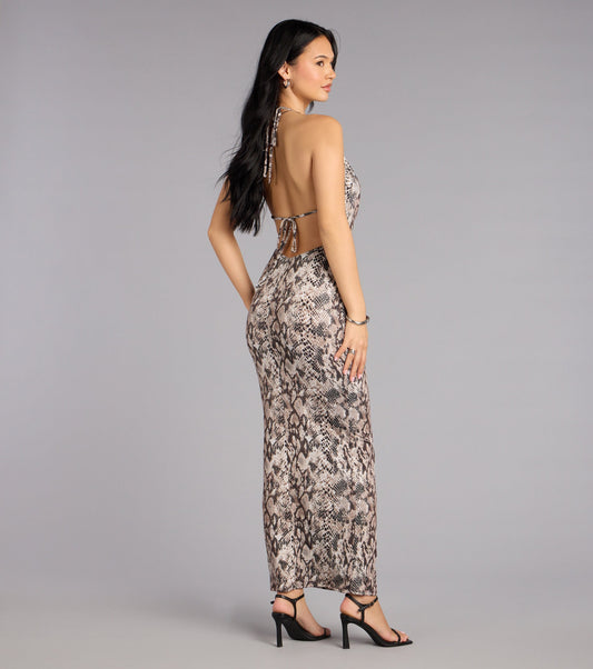 Wild Mirage Snake Sequin Maxi Dress Airily