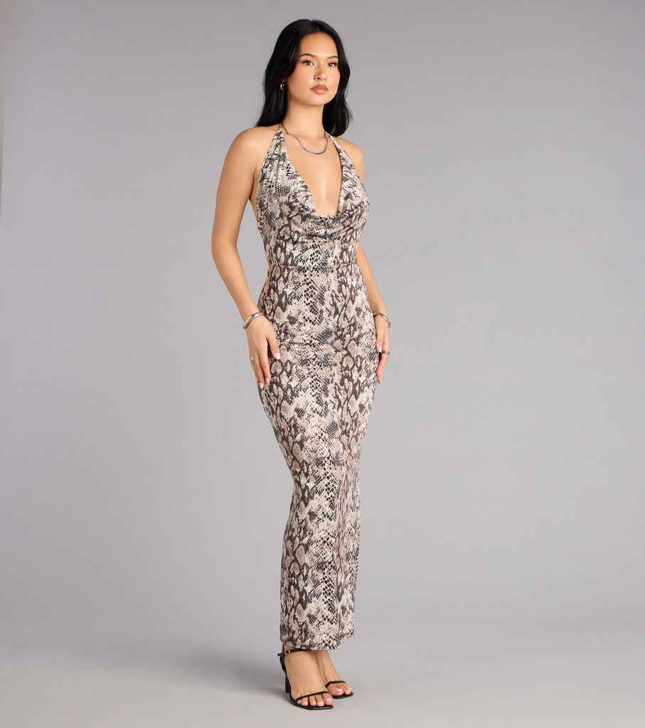 Wild Mirage Snake Sequin Maxi Dress Airily