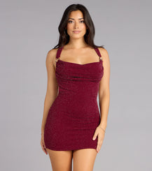 Starlit Glimmer Strappy Glitter Mini Dress Airily