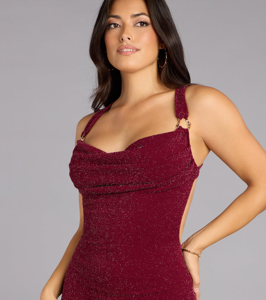 Starlit Glimmer Strappy Glitter Mini Dress Airily