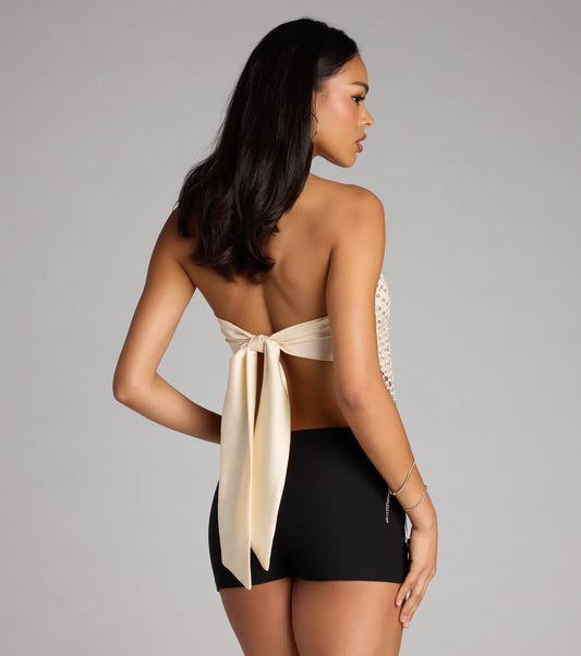 Sweet Like Fringe Sequin Hanky Top Airily