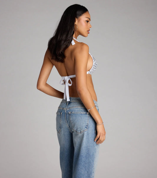 Bling Behavior Jewel Satin Bra Top Airily