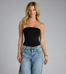 Smoothing Tube Bodysuit Strapless Thong Cut Snatched Airily