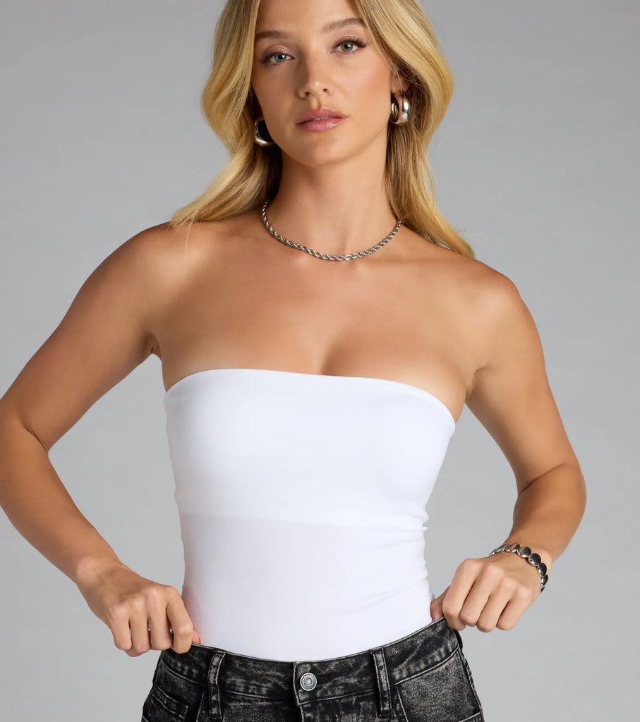 Smoothing Tube Bodysuit Strapless Thong Cut Snatched Airily