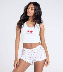Cutie Cherry Pointelle Pajama Shorts Airily