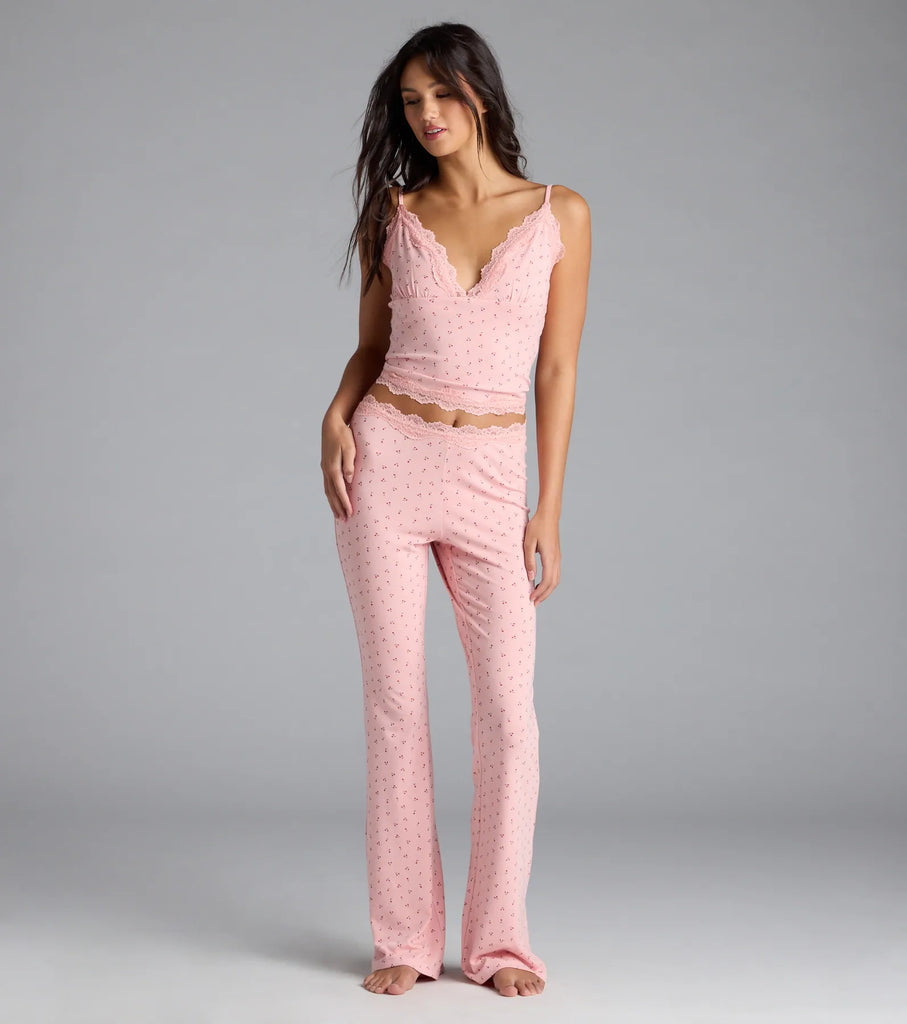 Cutie Cherry Lace Pajama Top Airily