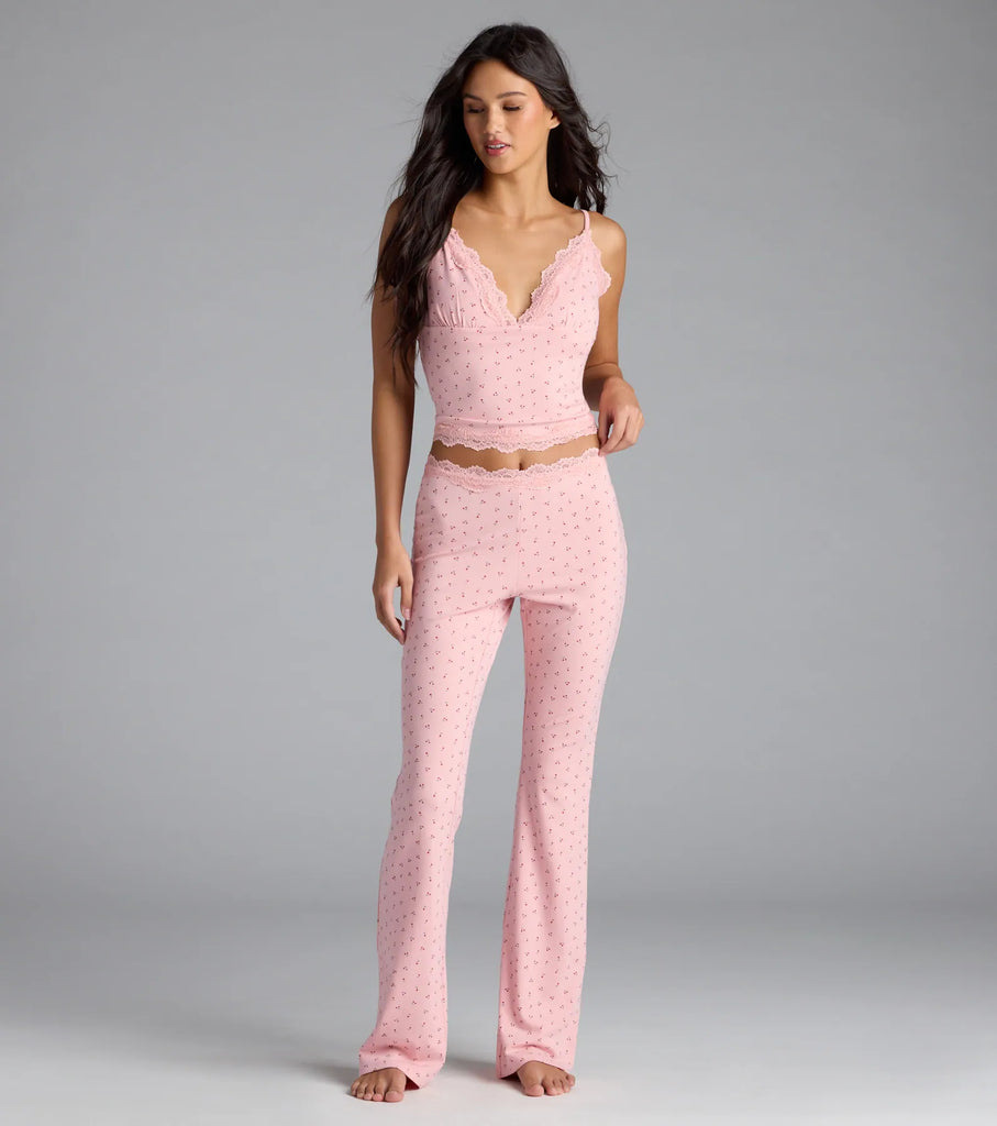 Cutie Cherry Lace Pajama Pants Airily
