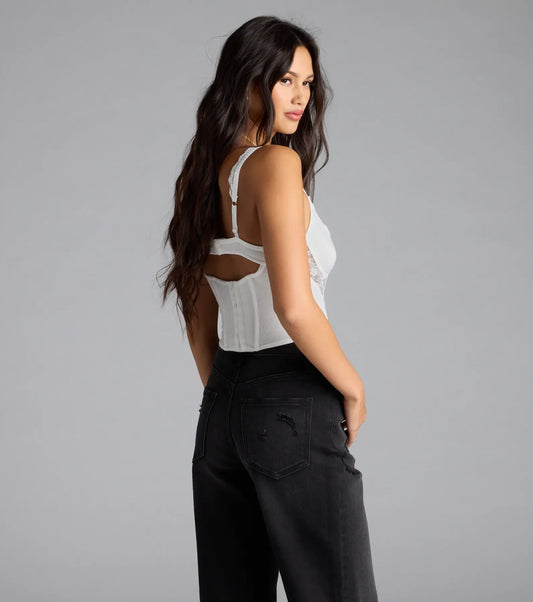 Starlit Lace Knit Bustier Airily