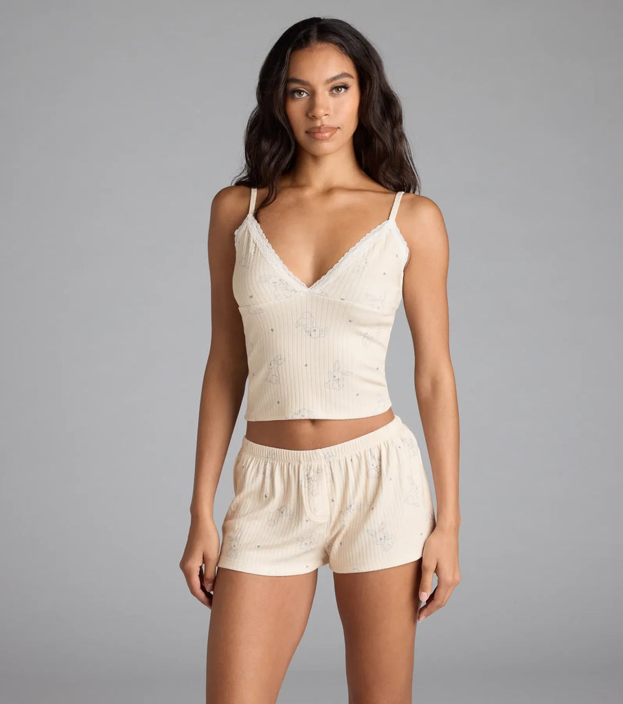 Cutie Bunny Knit Pajama Shorts Airily