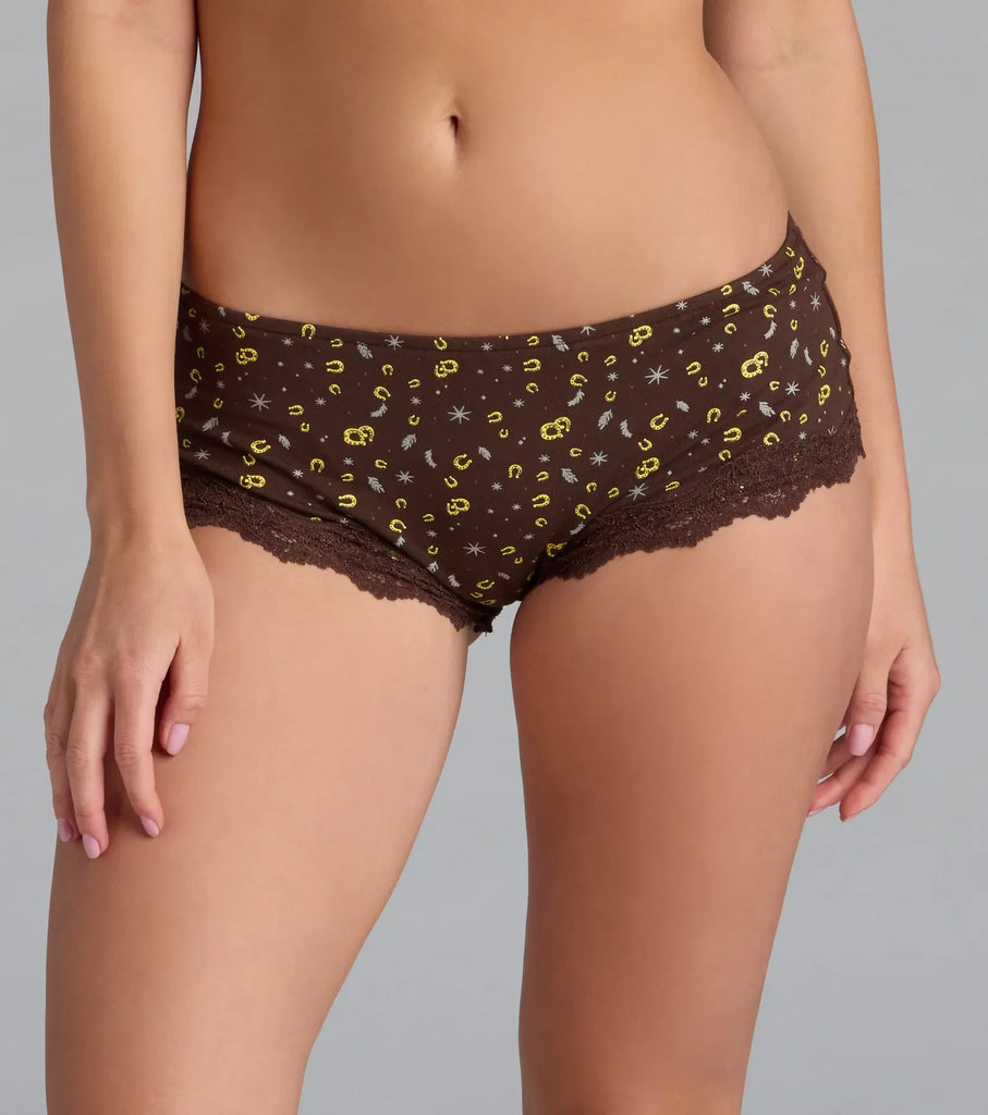 Cutie Horseshoe Lace Pajama Shorts Airily