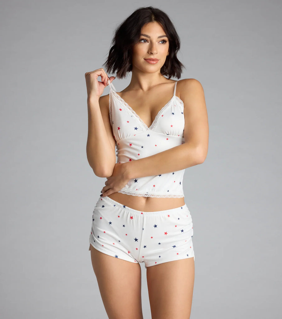 Cutie Star Lace Pajama Top Airily