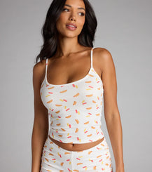 Cutie Hot Dog Rib Pajama Top Airily