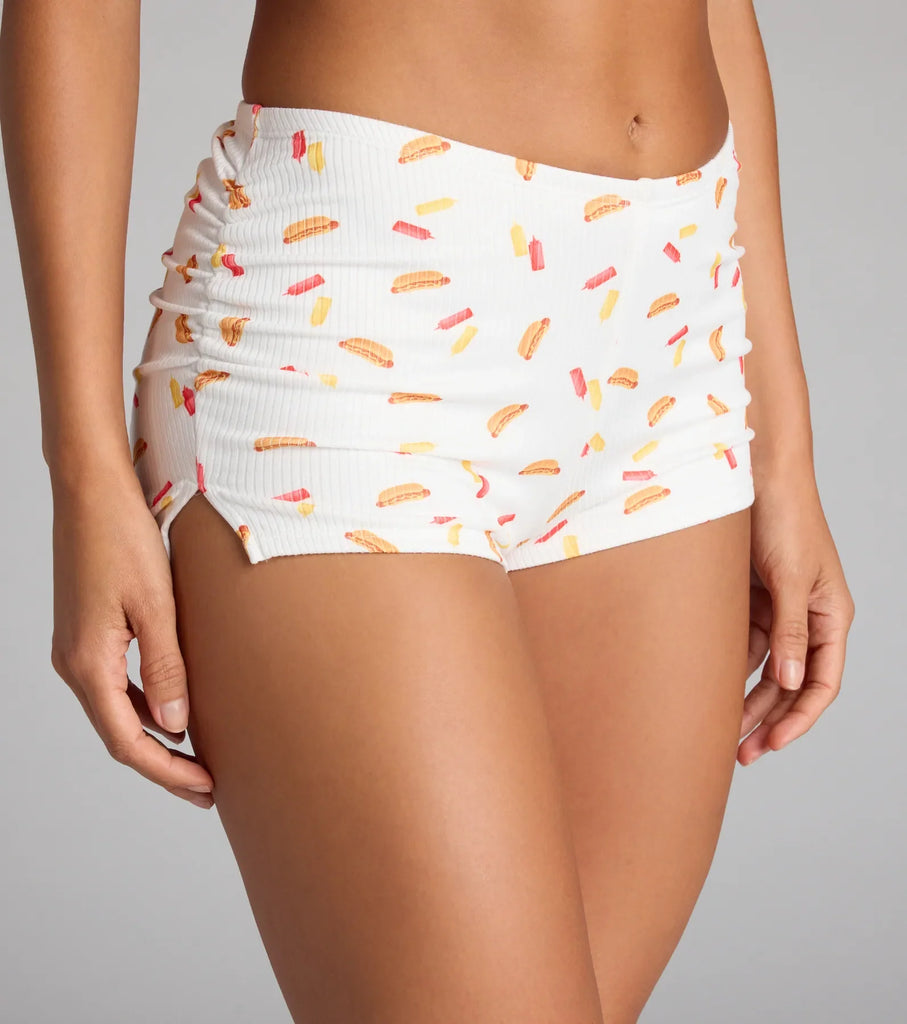 Cutie Hot Dog Rib Pajama Shorts Airily