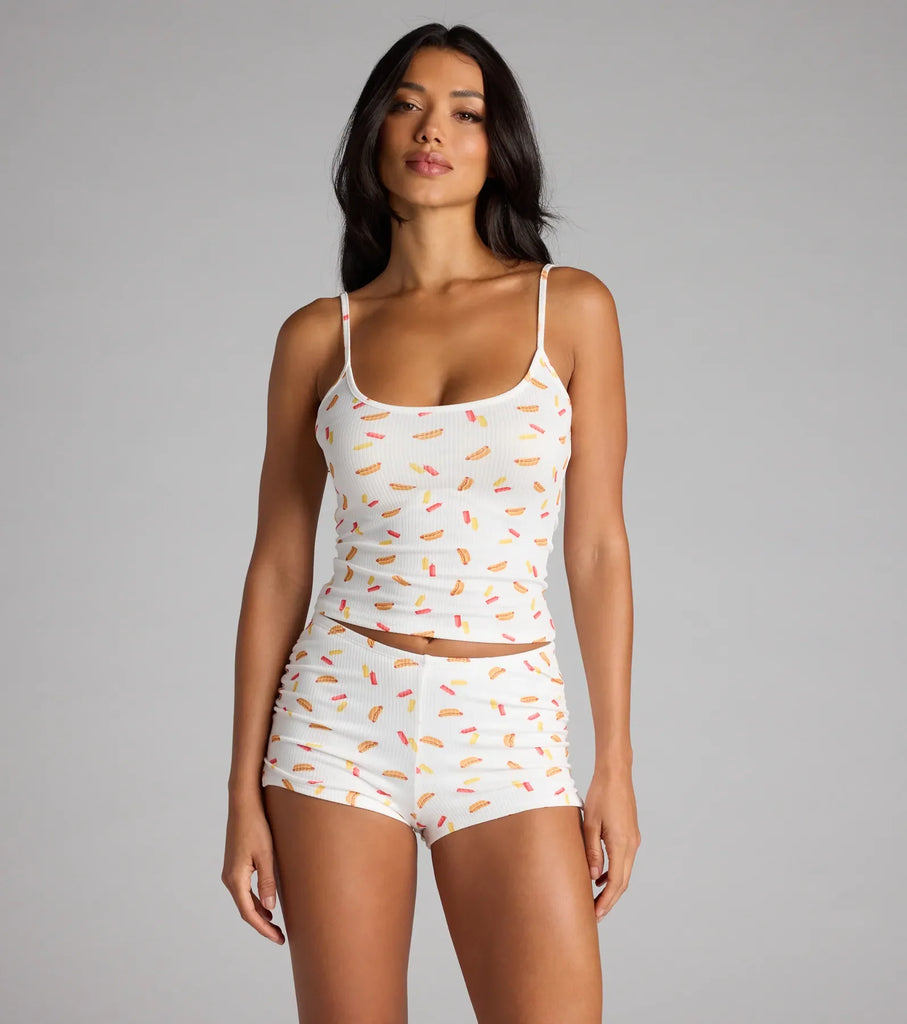 Cutie Hot Dog Rib Pajama Shorts Airily