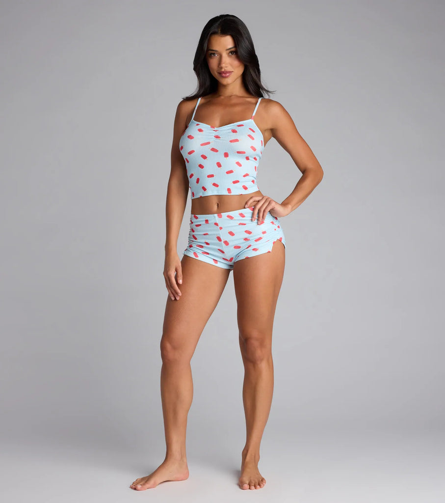 Cutie Popsicle Rib Pajama Shorts Airily