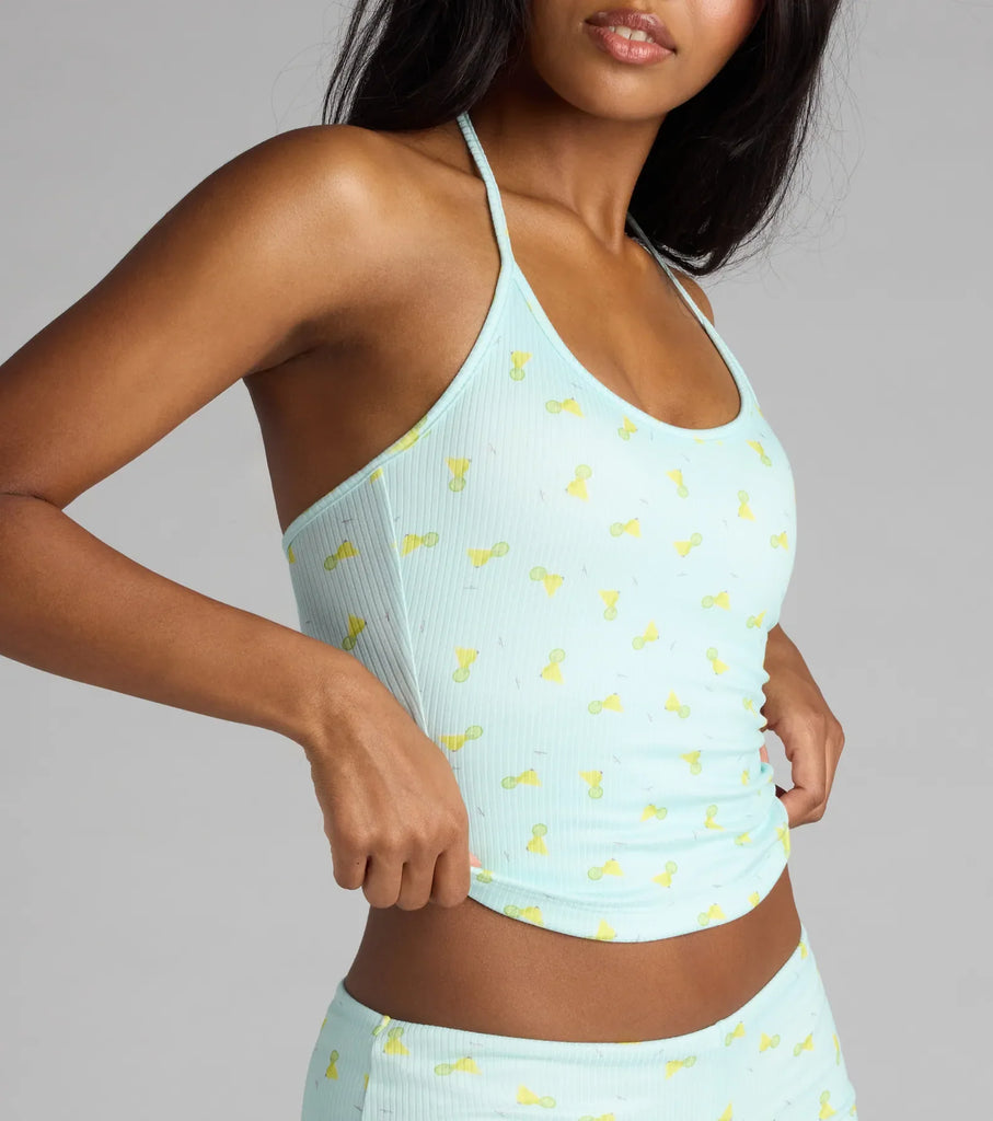 Cutie Margarita Rib Halter Pajama Top Airily