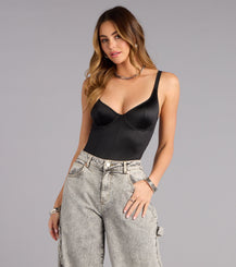 Quiet Glow Satin Bodysuit Airily