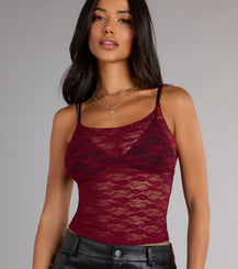 Daring Lace Cami Crop Top Airily