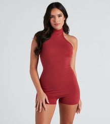 Halter Knit Romper with Open-Back Detail – Airily