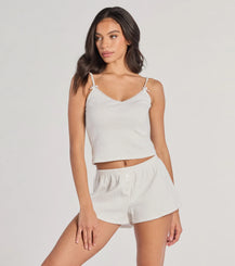 Cozy Pointelle High-Rise Pajama Shorts Airily