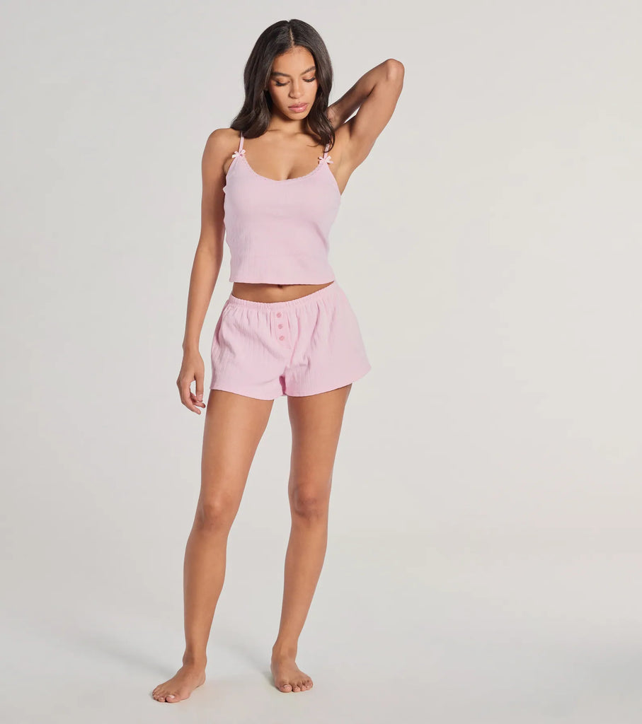 Cozy Pointelle High-Rise Pajama Shorts Airily