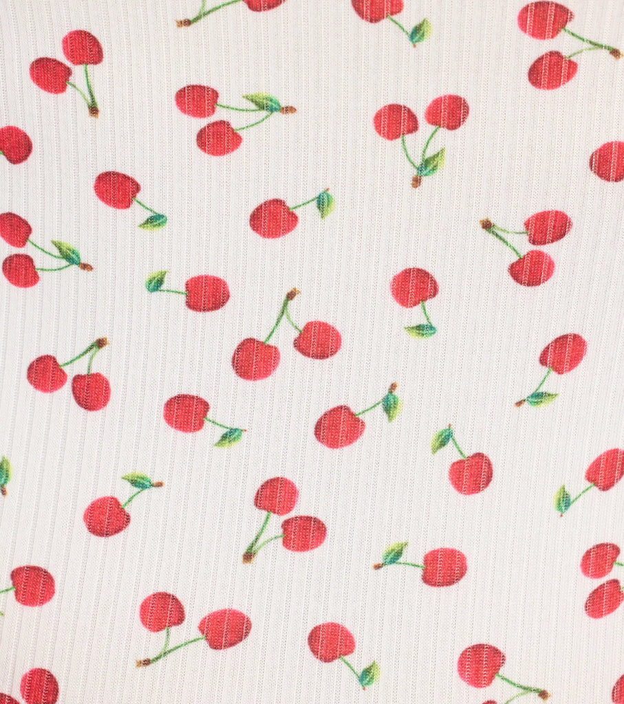 Cutie Cherry Rib Pajama Shorts Airily